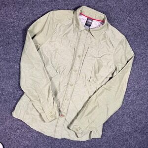 The North Face Womens S‎ Sage Green Hiking Shirt Long Sleeve Button Down Vented